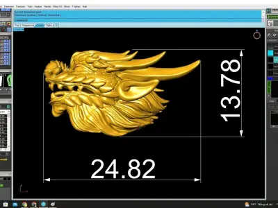 High Detail Dragon Head Jewelry Model with Fantasy Sculpt  4780 3D print model