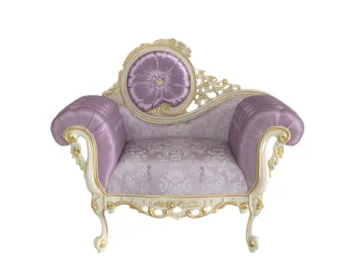 Elegant victorian upholstered armchair by Modenese 3D model