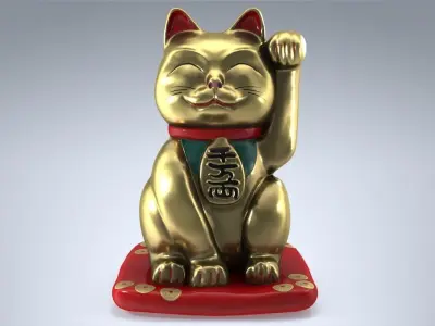 Maneki Neko Japan cat 3D model
