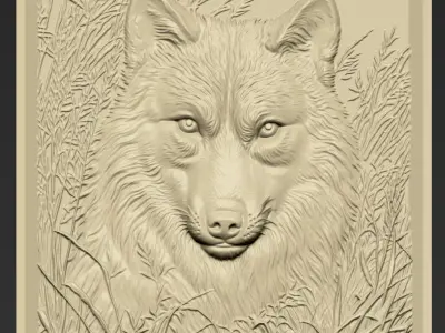 Wolf Head A53 3D print model