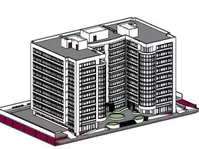 8 levels building 3D model