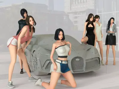 PG girl pack - Car model - PG - Pretty - Ready for 3D print 3D print model