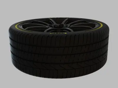 Miniature Konig Control Rim and Tire - 3D Print - No Textures 3D print model