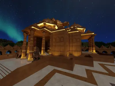 A Hindu Temple Akshardham Mandir Delhi 3D model