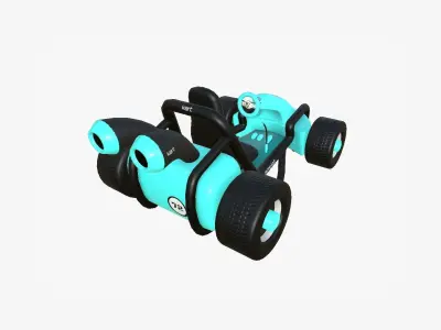 Cartoon Kart G10 Light Blue - Vehicle Racing Design Low-poly 3D model