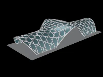 Pavilion Triangulated Wireframe Architecture Parametric v1 3D model