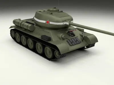 T-34 85 Interior Engine Bay Full HDRI 3D model