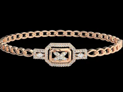 Diamond Bracelet Renders 3dm stl gem map 3D print model