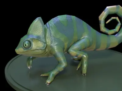 3D Chameleon Low-poly 3D model
