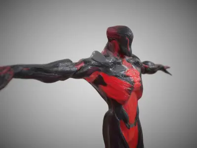 Dark Sci-Fi Warrior Futuristic Character Model 3D model