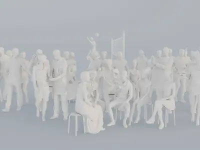 05 SPORT SUMMER CASU1 CAFE1 SITTING PEOPLE SCANS MAN WOMAN 3D print model