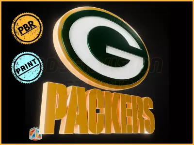 Green Bay Packers logo - Cinematic - 3D print 3D model