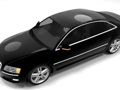 AUDI A8 2008 LOWPOLY Low-poly 3D model