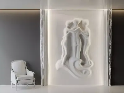Master bedroom large wall decoration 3D model