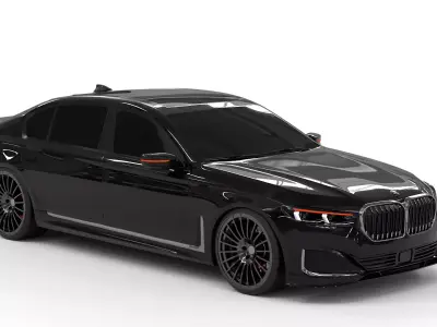 BMW 7 sedan Low-poly 3D model