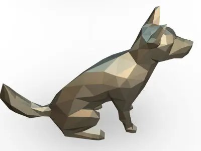 Blue Heeler low poly 3D print model