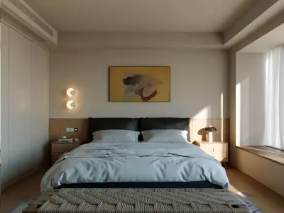 Bedroom interior scenes 3D model V2