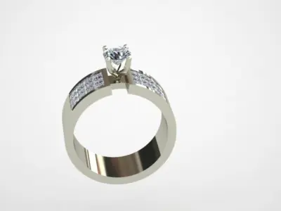 Women ring invisible setting 3D print model