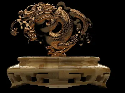 Chinese display stand with dragon  3D model