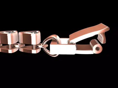 Statement Trillion Bracelet With Lock 3D print model