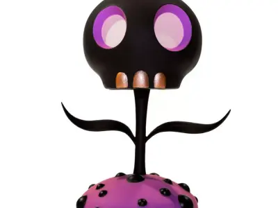  Skull Flower toy 3D print model