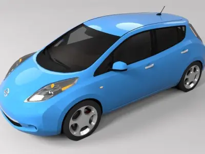 NISSAN LEAF 2013 LOWPOLY Low-poly 3D model