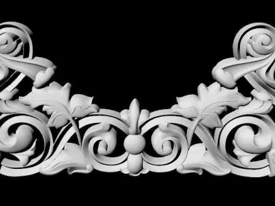 Central decor ornament for furniture 3D model 680