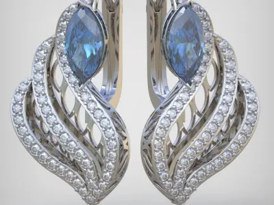 Ring  Earring and Pendant Set 3D printable model 0093 3D Model Pack