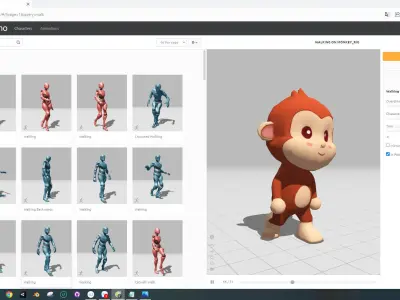 Character010 Animated Monkey 3D  Low-poly 3D model