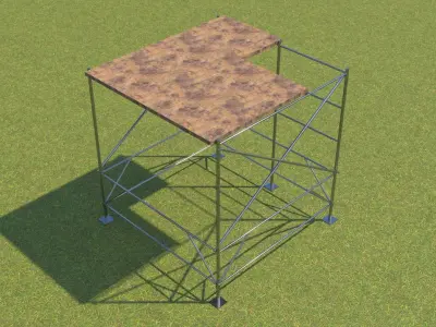 Scaffolding metal frame Low-poly 3D model