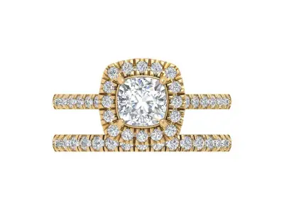 Solitair Ring Bridal Set 3D print model