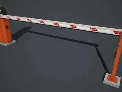 Automatic Traffic Barrier PBR Low-poly 3D model