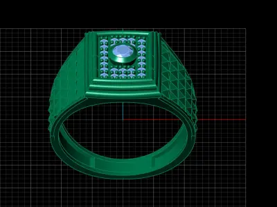 Print Ready STL 3DM  Gents Rings Diamond Men Ring  3D print model 120
