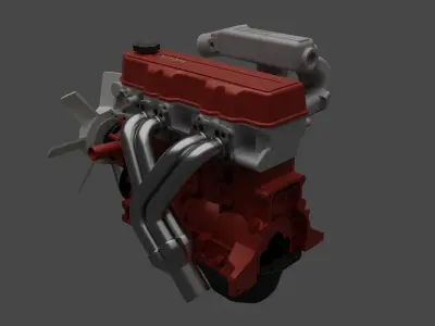 Toyota 22RE Engine 3D model