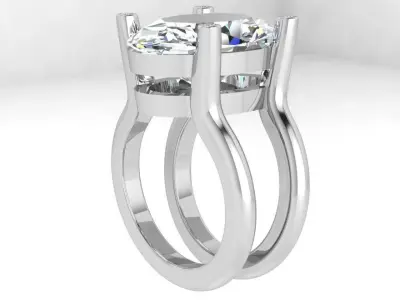 Oval Solitaire Ring 4557 3D print model