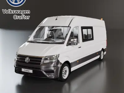 Volkswagen Crafter 6 colours Low-poly 3D model