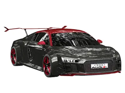 AUDI R8 Low-poly 3D model by GANIBOEV-KHASANBEK from CGTrader (Low-poly)