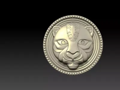 Tiger Relief Coin 3D Print Model 3D print model