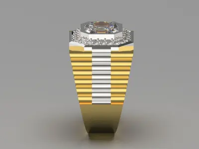 Luxury man Rolex design diamond ring model ror0001 3D print model