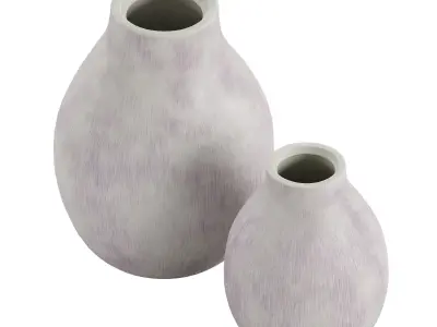Lavender and White Vase 3D model