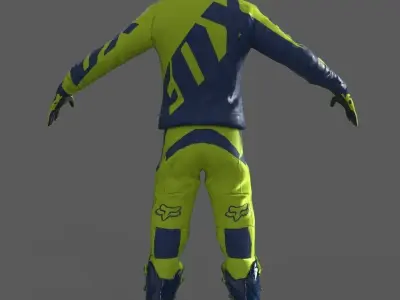 Motocross Racing Suit Low-poly 3D model