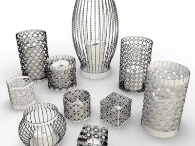 Metallic Candle Holder  3D model