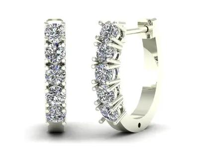 Women Diamond Earrings 3D print model 33