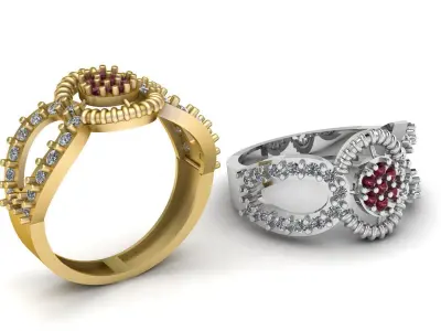 Luxury wedding Diamond ring 3d Printable Model 3D print model