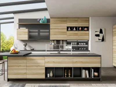 Kitchen fully parametric Resizable manufacturable 0074 3D model