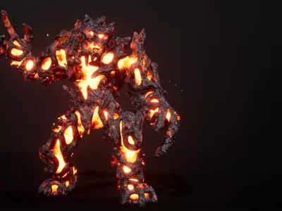 Hell Golem Slayer Low-poly game engine ready 3D model Low-poly 3D model