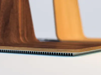 Wood lamps with LED lighting 3D model