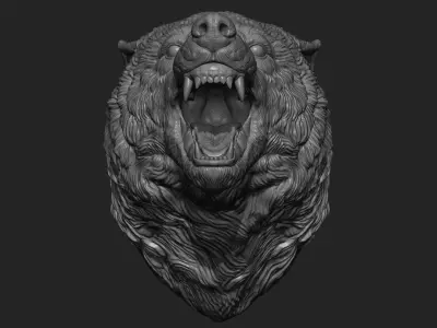 Wolf face head 3D print model