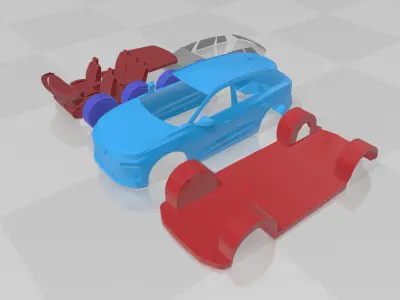 Audi Q6L e-tron - Separate Parts STL Model 3D print model