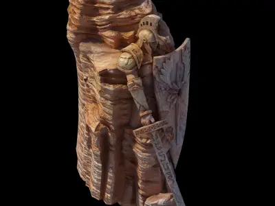 Stone Blood Festival Canyon - Entrance Statue 02 3D model